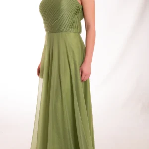 Abito Lungo Monospalla Dettaglio Fiore GLO'