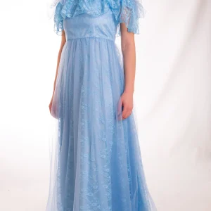 Abito lungo in tulle ricamato GLO'