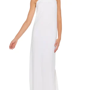 Abito lungo dettaglio cut-out in raso bianco NORMA KAMALI