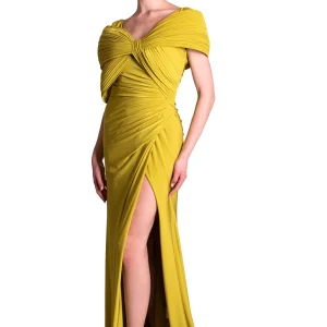 Abito Lungo in jersey Con bustino plissè META 4