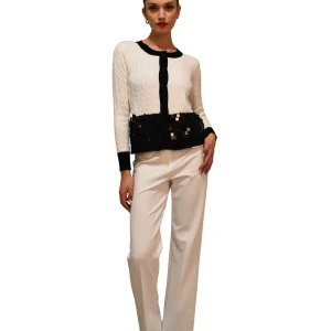 Cardigan a trecce con bordo payettes LAFTY LIE