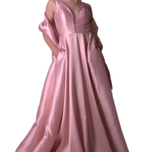 Abito lungo ampio in raso lucido GLO'