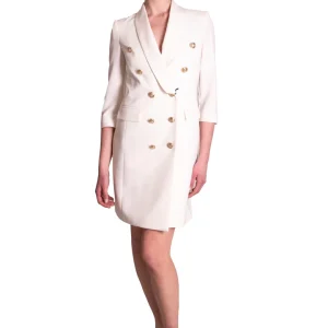 Abito robe-manteau in cady bianco CLO'