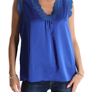 blusa in raso scollo a v