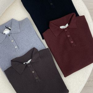 Maglia Polo Maniche Lunghe a Costine Vicolo