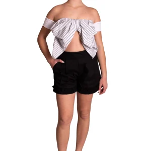 Shorts in cotone con mini rouches GINA GORGEOUS