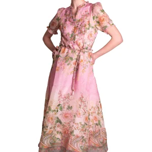 Abito lungo svasato in organza di seta HALE BOB