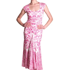 Abito lungo con arricciatura In Jersey stampato HALE BOB