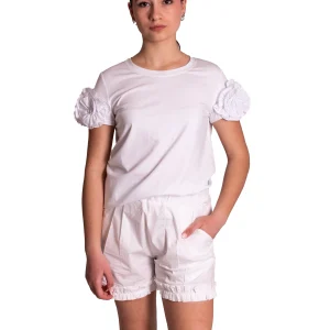 Shorts in cotone con mini rouches GINA GORGEOUS