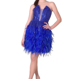 Abito bustier Con Piume MARIA VITTORIA VINCI