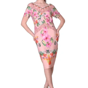 Abito a tubino in tessuto stretch fantasia floreale LOVE TO LOVE Gai Mattiolo