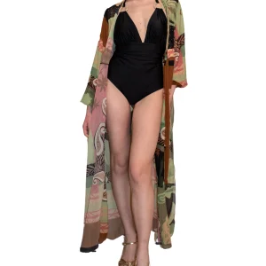 Kimono lungo in georgette stampata ILARIA VITAGLIANO