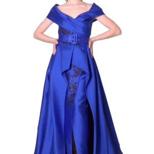 Abito lungo con doppia gonna ricamata MANUEL GARCIA