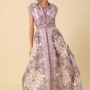 Abito lungo chemisier in organza di seta HALE BOB