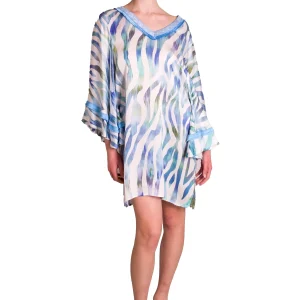 Caftano corto stampato con passamanerie PHO