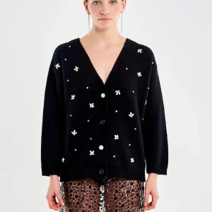 Cardigan con Fiocco e Cabochon Vicolo