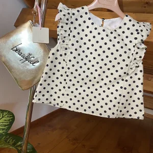Camicia smanicata Pois Vicolo Bambina Anni 4,6,12