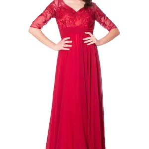 Abito lungo con corpino ricamato ENVIER'