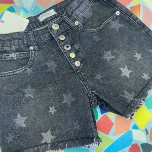Shorts Bambina in denim di cotone con Stelle Vicolo Girl Anni 6