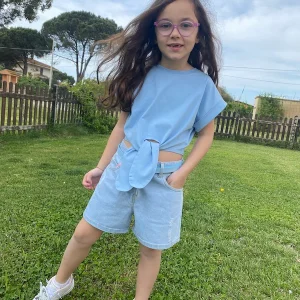 Shorts Bambina in denim di cotone Vicolo Girl Anni 6-8-12