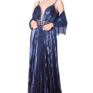 Abito lungo plissè in tessuto lucido FOREVER UNIQUE