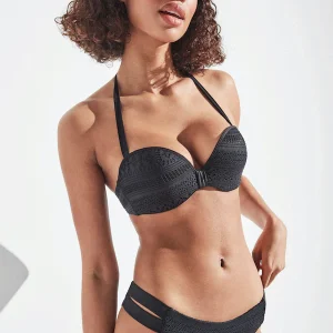 Bikini Gisela Ricamato Reggiseno push up + 1 e slip aperture laterali