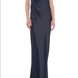 Abito lungo In Satin Con scollatura asimmetrica NORMA KAMALI