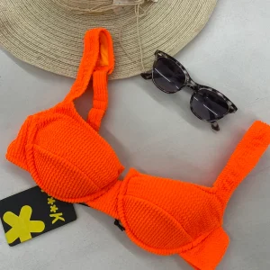 Reggiseno con Ferretto Donna F**K Arancio Fluo 1202FO