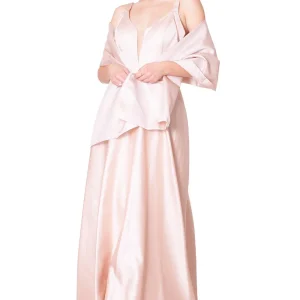 Abito lungo laminato con cristalli ENVIER'