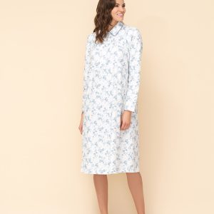 Camicia da Notte m/l serafino con collo Linclalor 92709