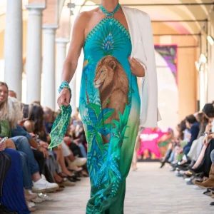 Abito Lungo Donna Pin Up Stars Azzurro Lion King PG290A