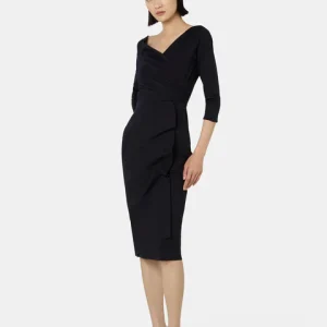 Abito Florien in jersey di lana stretch con arricciatura laterale CHIARA BONI