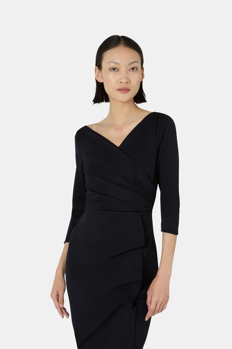 Abito Florien in jersey di lana stretch con arricciatura laterale CHIARA BONI - immagine 4