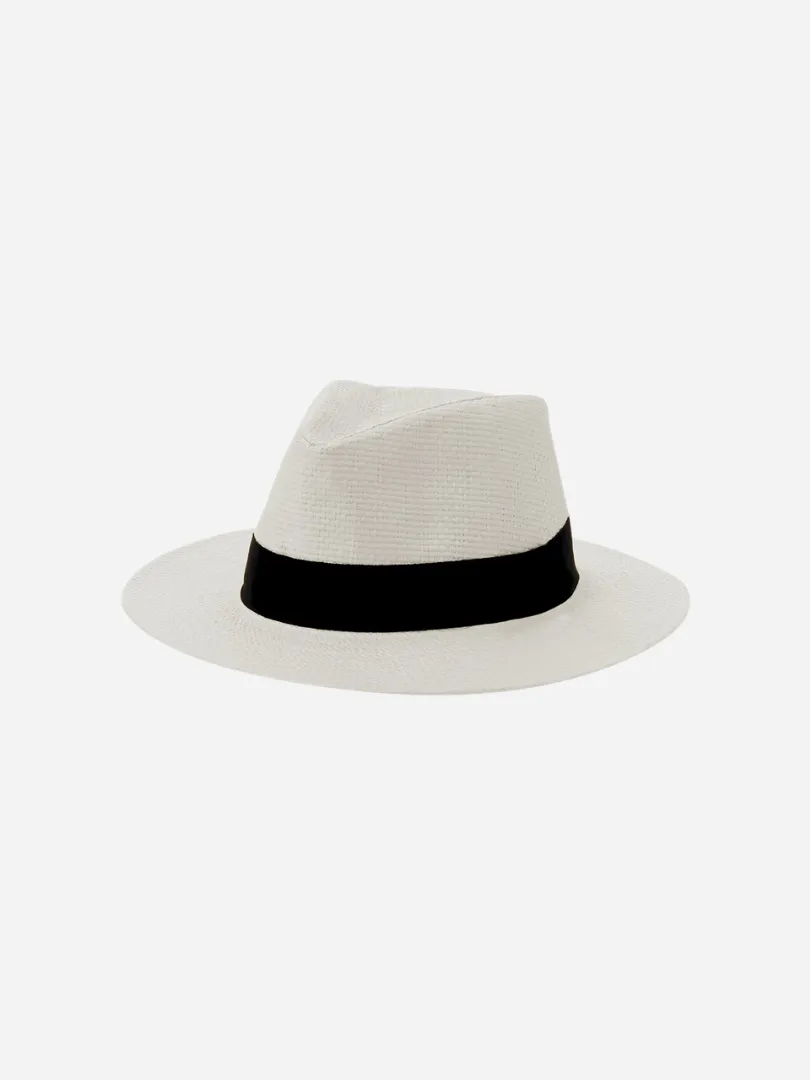 Sombrero in Cartapaglia Bianca Regolabile con Nastro Nero – Cappello Estivo Unisex - immagine 3