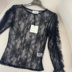 Maglia Girocollo in Pizzo con Rouches sulle maniche Vicolo