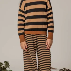 Pantalone Bambina in maglia Vicolo Girl a righe. Anni 10