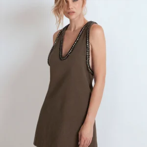 Nuova Collezione Salopette in denim con cristalli ODI ET AMO