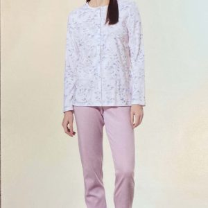 Pigiama donna aperto davanti in caldo cotone Linclalor 2063