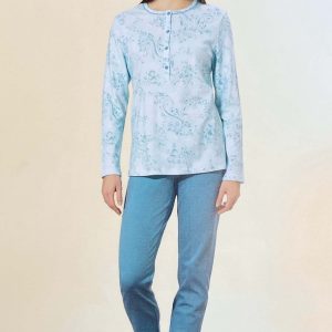 Pigiama caldo cotone donna Linclalor 2084