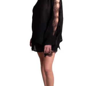 Shorts Misto Lino Con Bordi Di Pizzo MAURIZIO