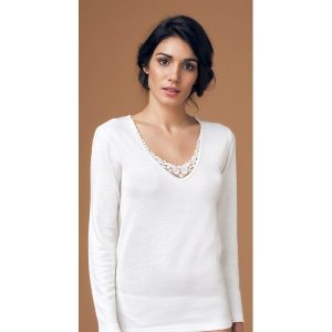 Maglia donna M/L con pizzo Nottingham TL16W