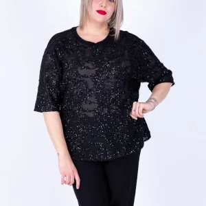 Dejavu - Maglia spacchetti con paillettes