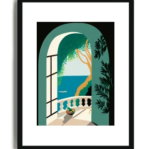 Balcone Illustrazione - Poster con cornice