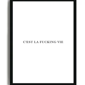 C'est la Fucking Vie Bianco - Poster con cornice