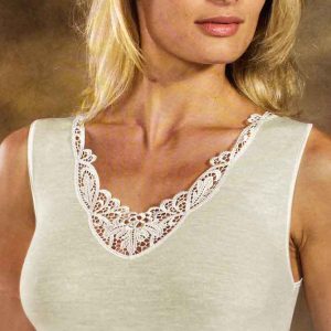 Canottiera lana e seta spalla larga Moretta T5000