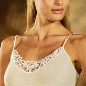 Canottiera lana e seta spalline sottili Moretta T5020