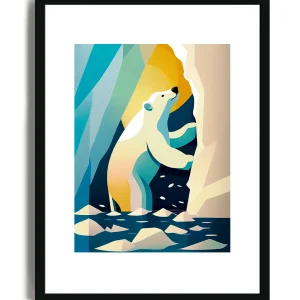 Orso Polare Illustrazione - Poster con cornice