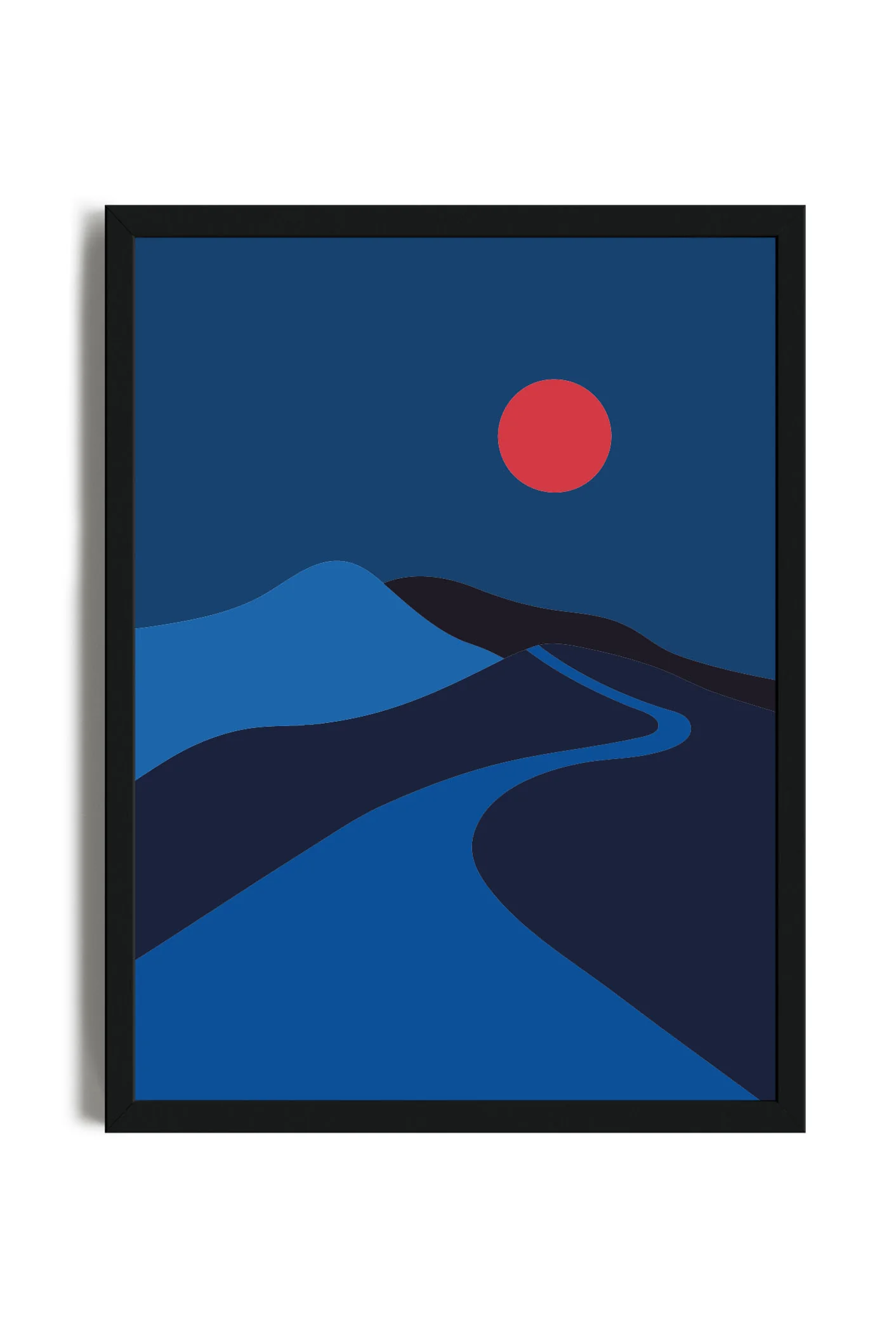 Paesaggio Blu - Poster con cornice