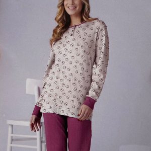 Pigiama caldo cotone donna Karelpiù KF9036PLD