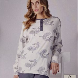 Pigiama caldo cotone donna Karelpiù KF9041PLD